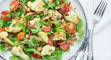 Geroosterde bloemkool salade met spekjes
