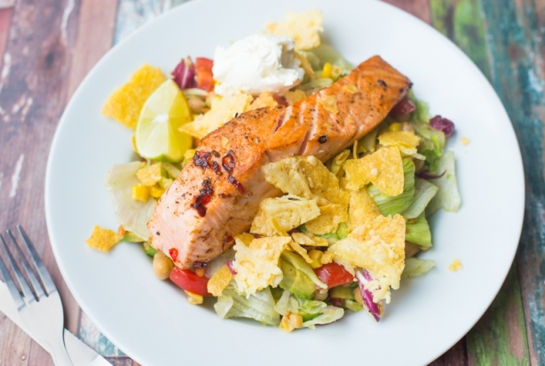 Mexicaanse salade met Chili & Lime zalm