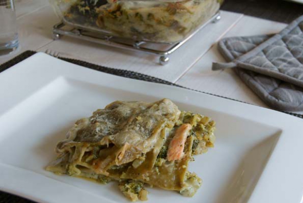 Lasagne met broccoli en zalm