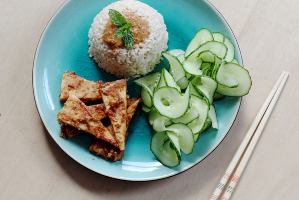 Pinda-gember tofu