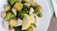 Roerbak met panga, aardappeltjes en broccoli